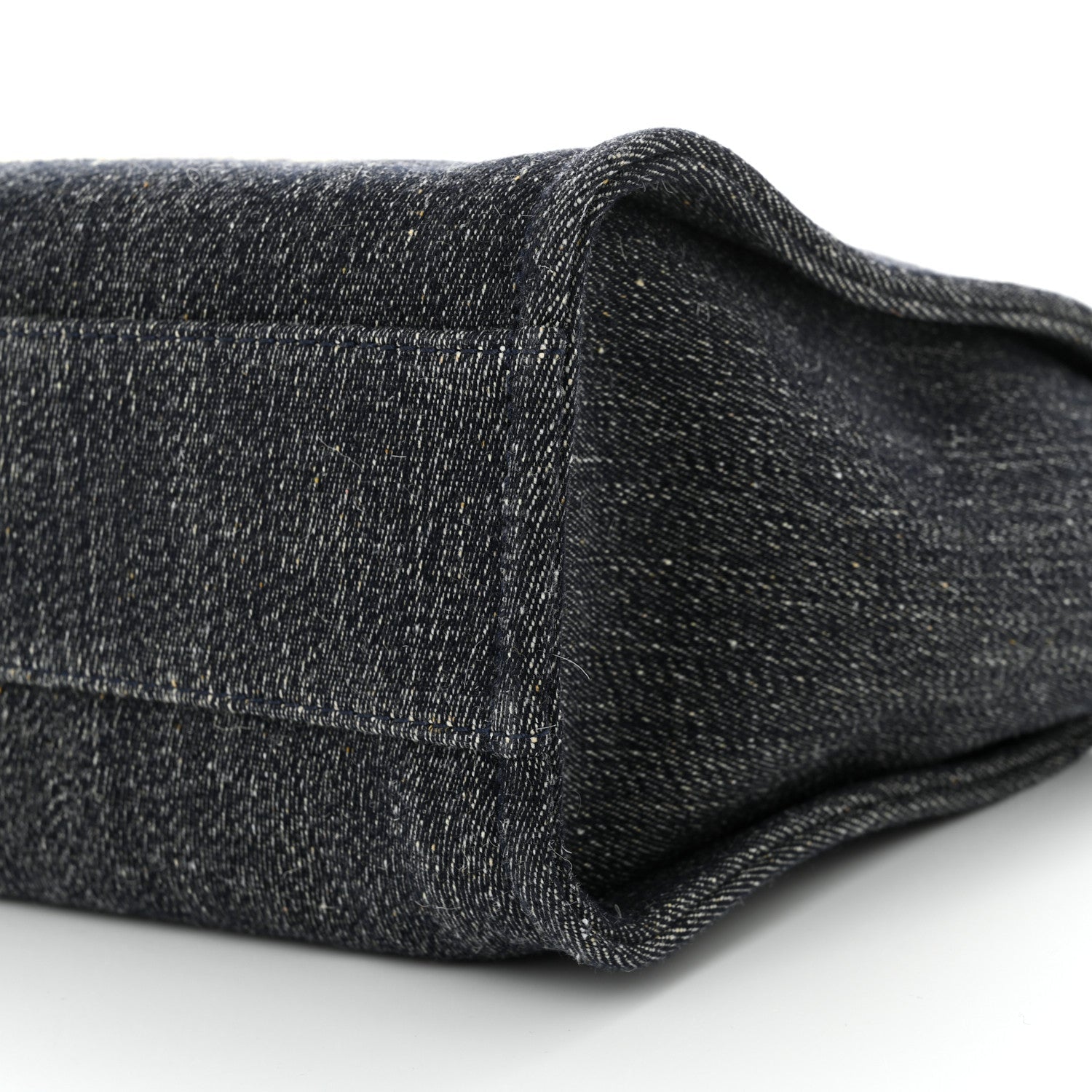 Denim Small Deauville Tote Dark Blue White