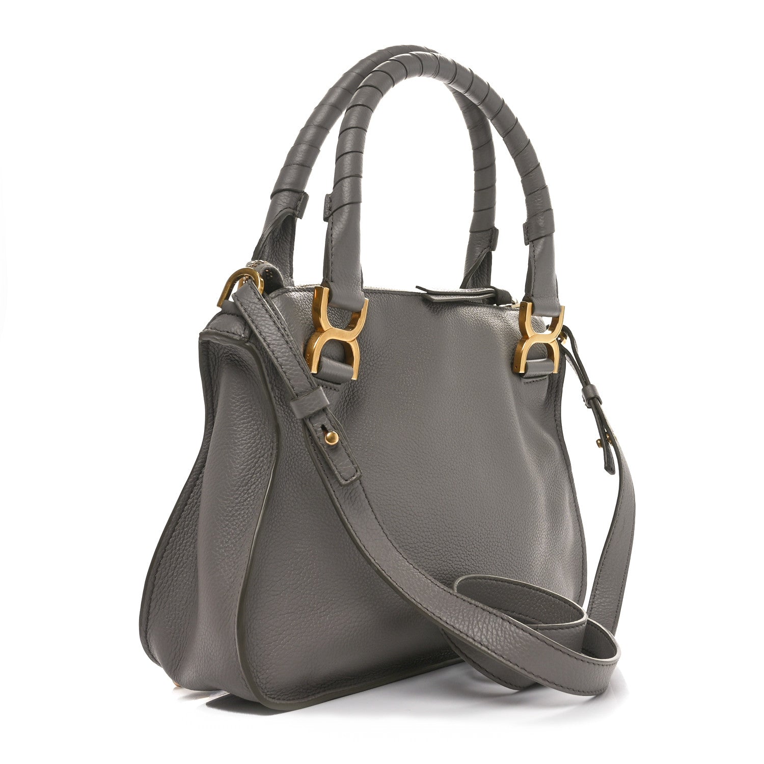 Calfskin Small Marcie Satchel Cashmere Grey