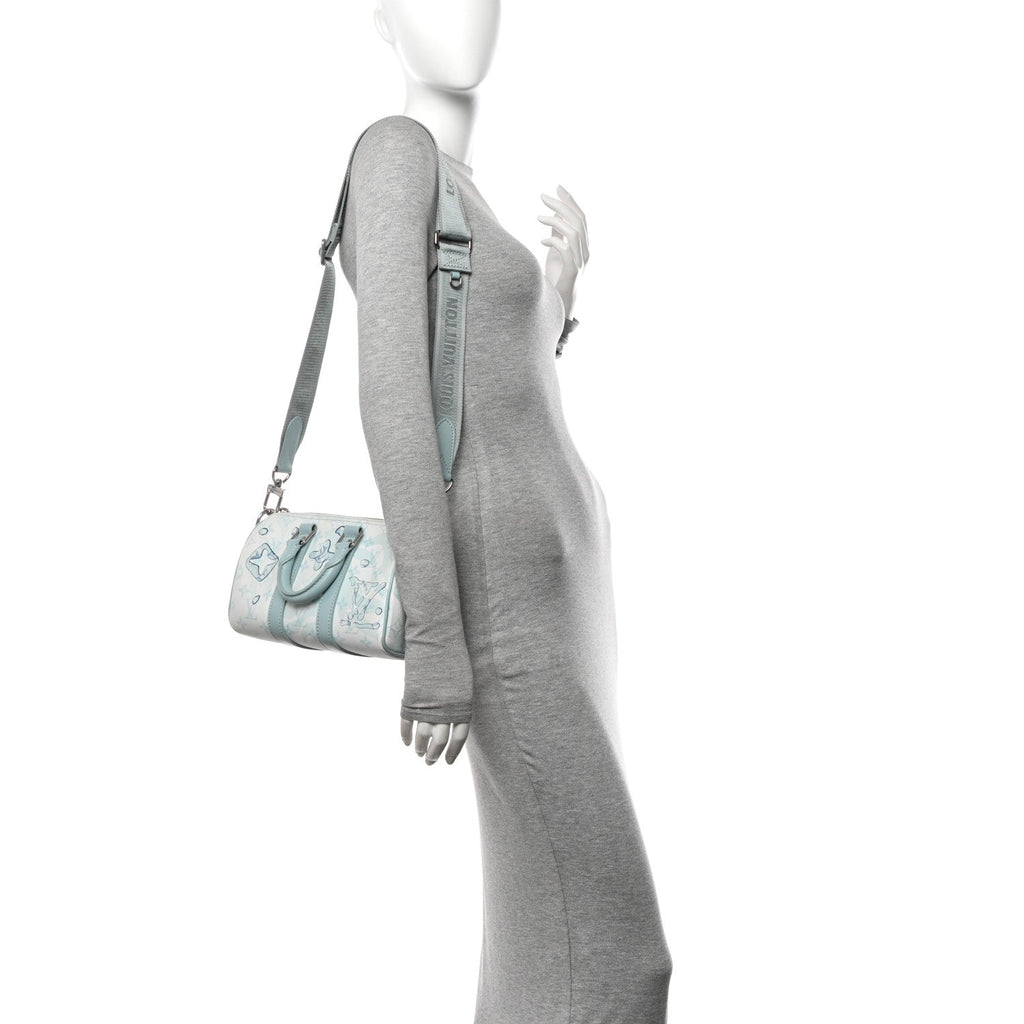 Monogram Aquagarden Keepall Bandouliere 25 Crystal Blue