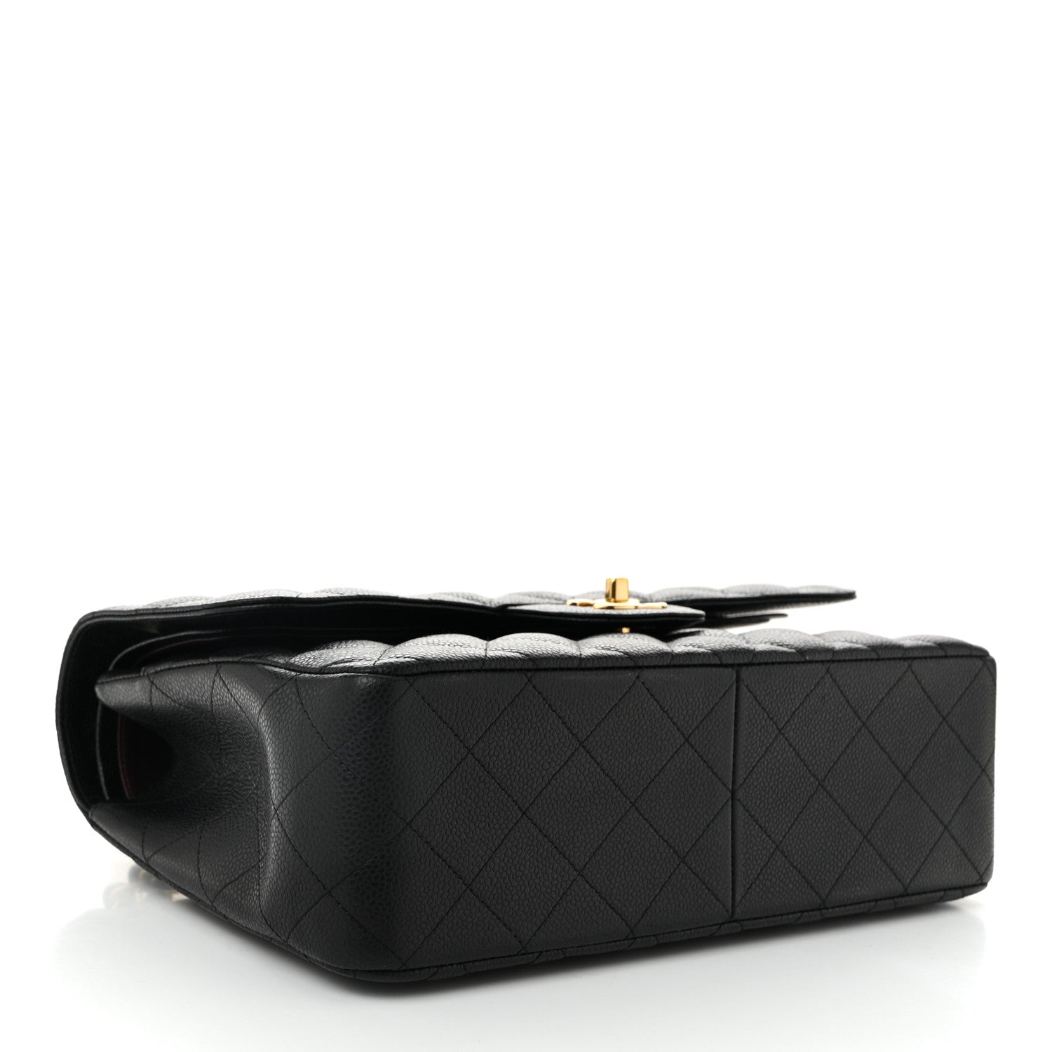 Caviar Quilted Jumbo Double Flap Black
