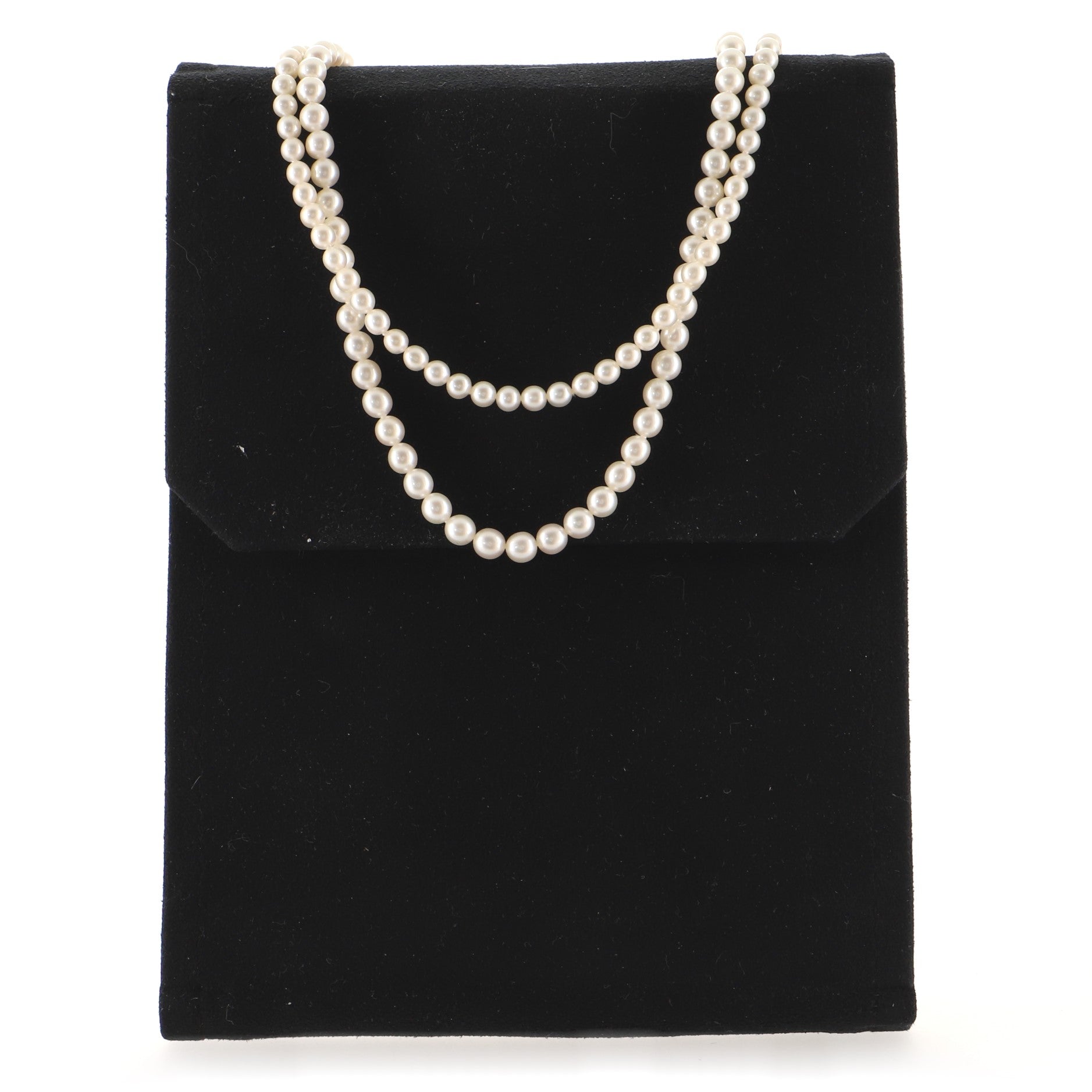 Ziegfeld Double Strand Necklace Freshwater Pearls with Sterling Silver