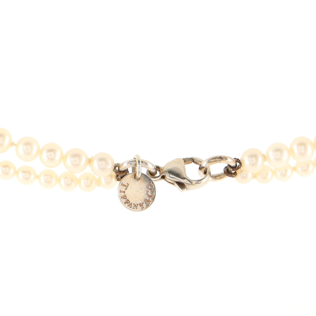 Ziegfeld Double Strand Necklace Freshwater Pearls with Sterling Silver