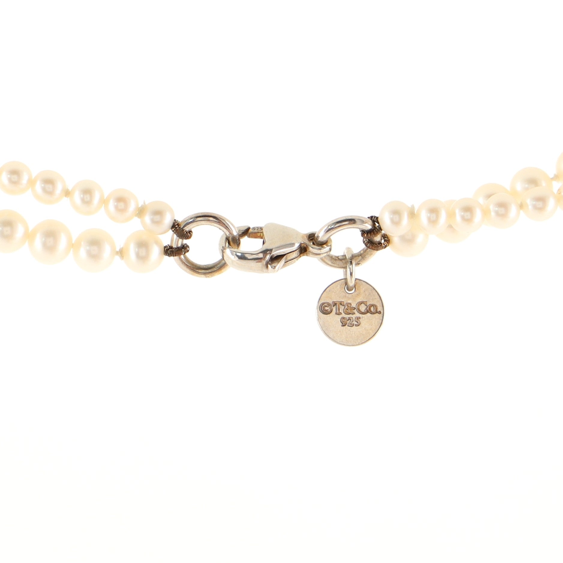 Ziegfeld Double Strand Necklace Freshwater Pearls with Sterling Silver