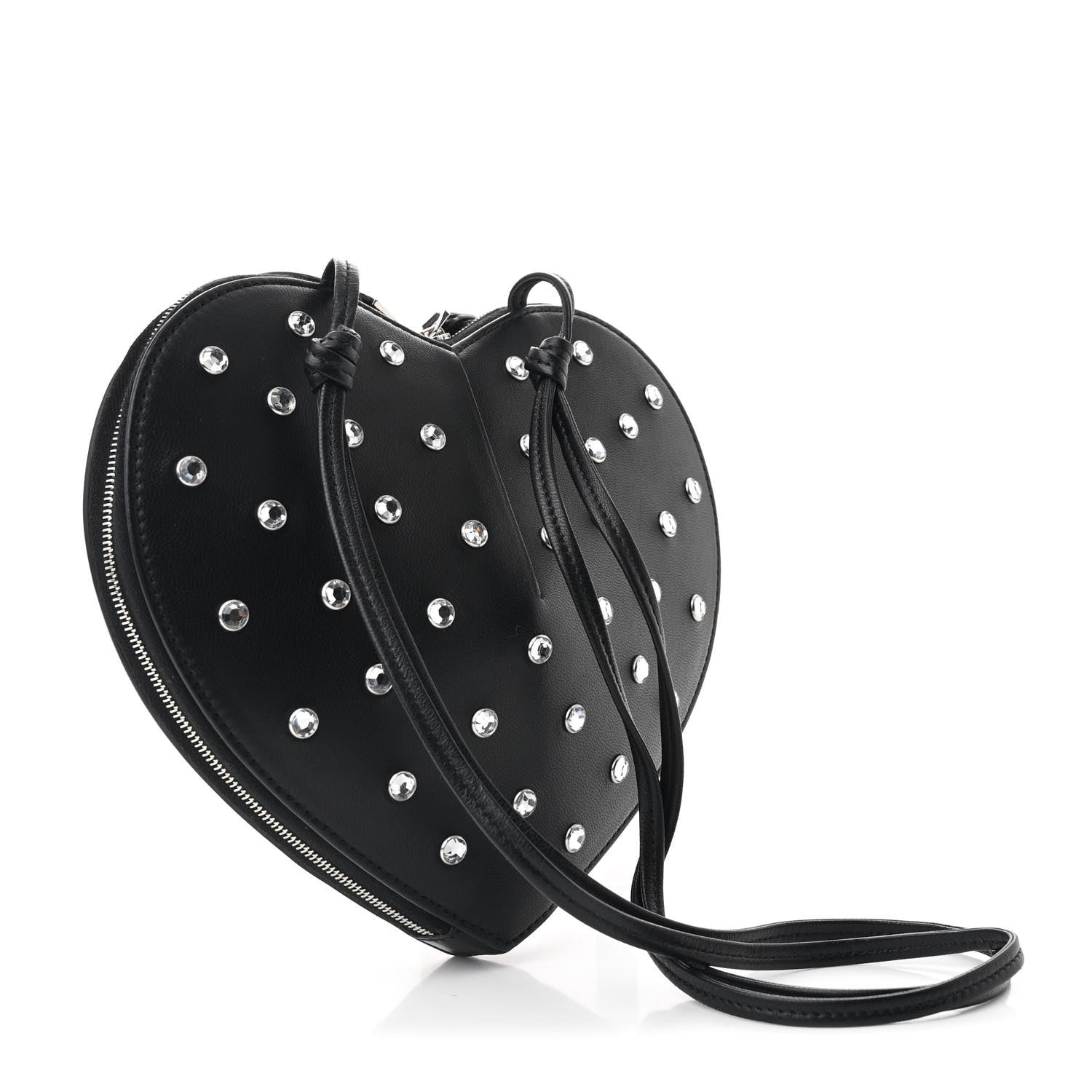 Lambskin Crystal Embellished Le Coeur Bag  Black