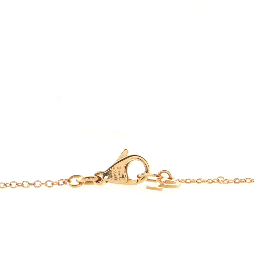 Possession Ring 2 Row Pendant Necklace 18K Rose Gold and Pave Diamonds