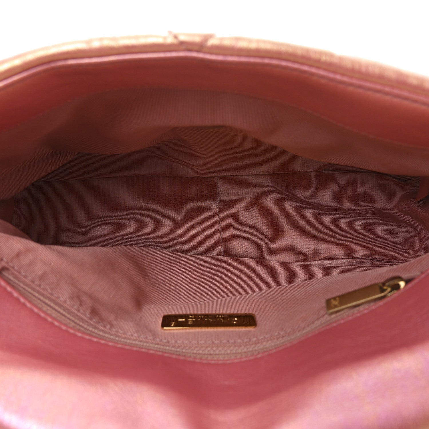 Iridescent Lambskin Quilted Chanel 19 Flap Pink