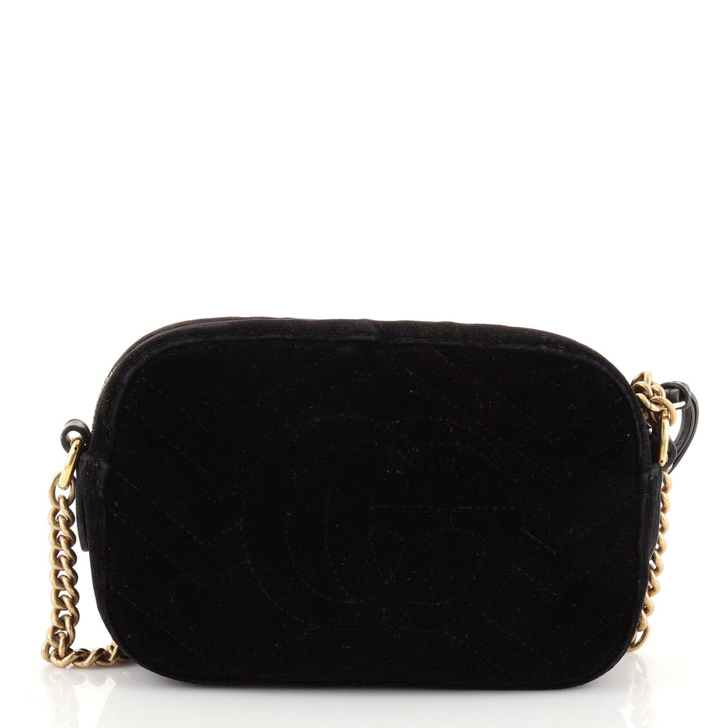 GG Marmont Shoulder Bag Crystal Embellished Matelasse Velvet Mini