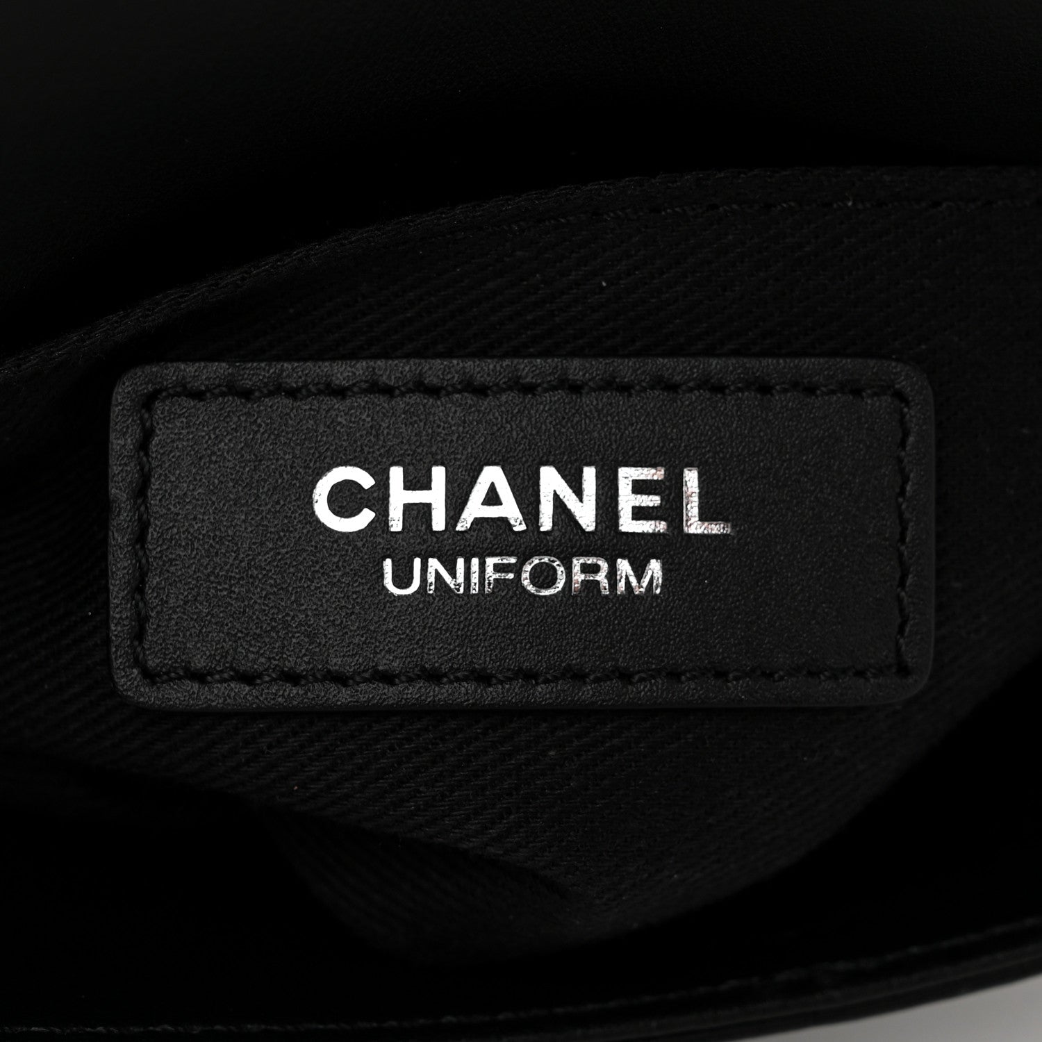Calfskin Quilted CC Uniform Flap Belt Bag Black