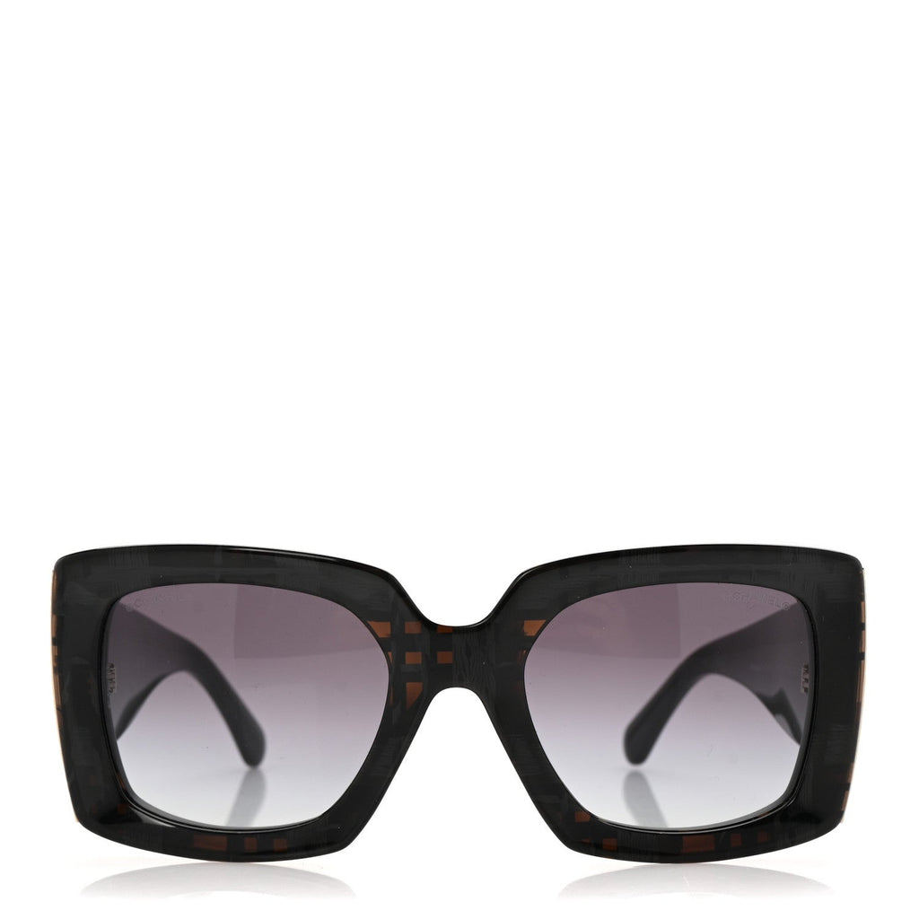 Acetate Rectangle Sunglasses 5435-A Black