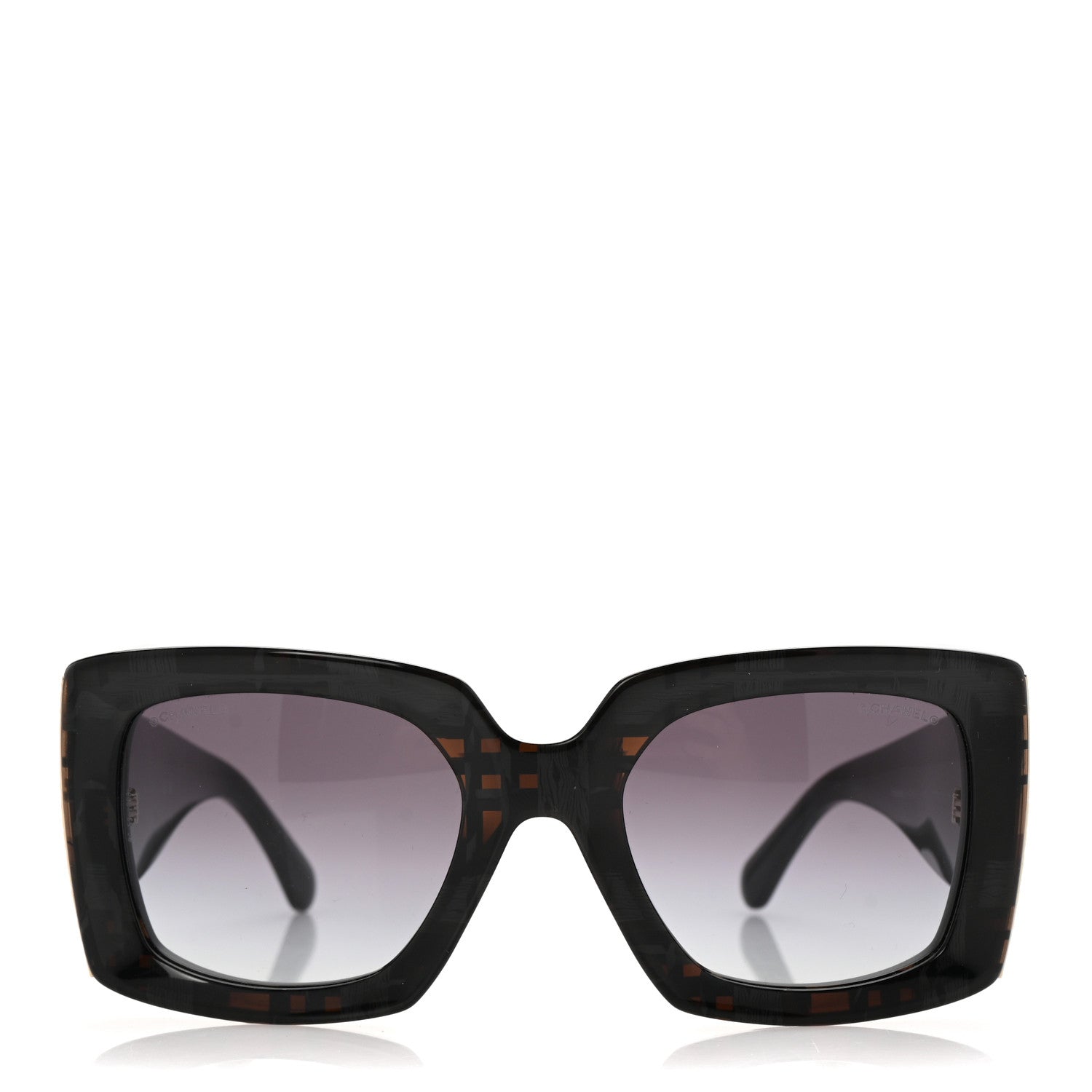 Acetate Rectangle Sunglasses 5435-A Black