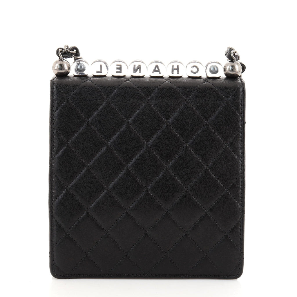 Chic Pearls Flap Bag Quilted Goatskin with Acrylic Beads Mini