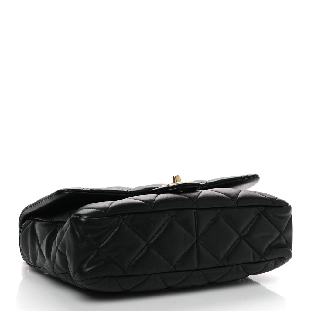 Lambskin Quilted Large Funky Town Flap Black