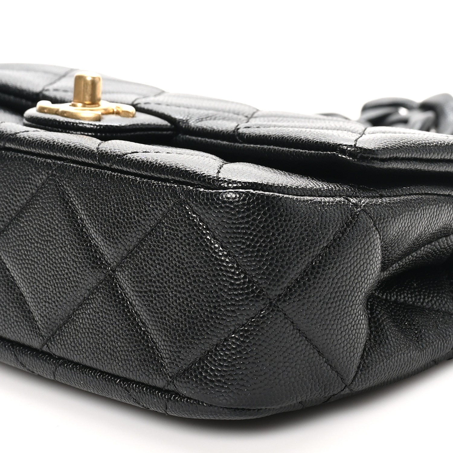Caviar Quilted Funky Match Mini Flap Black