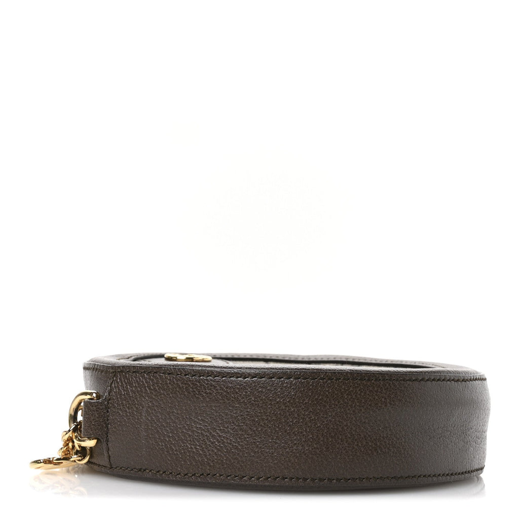 GG Supreme Monogram Web Mini Ophidia Round Shoulder Bag Brown