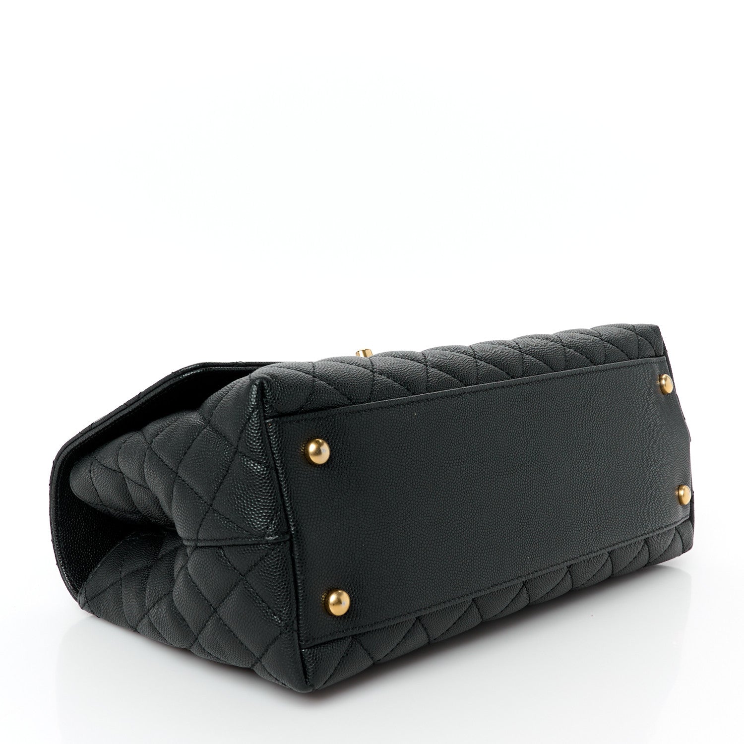 Caviar Quilted Small Coco Chain Handle Flap Black