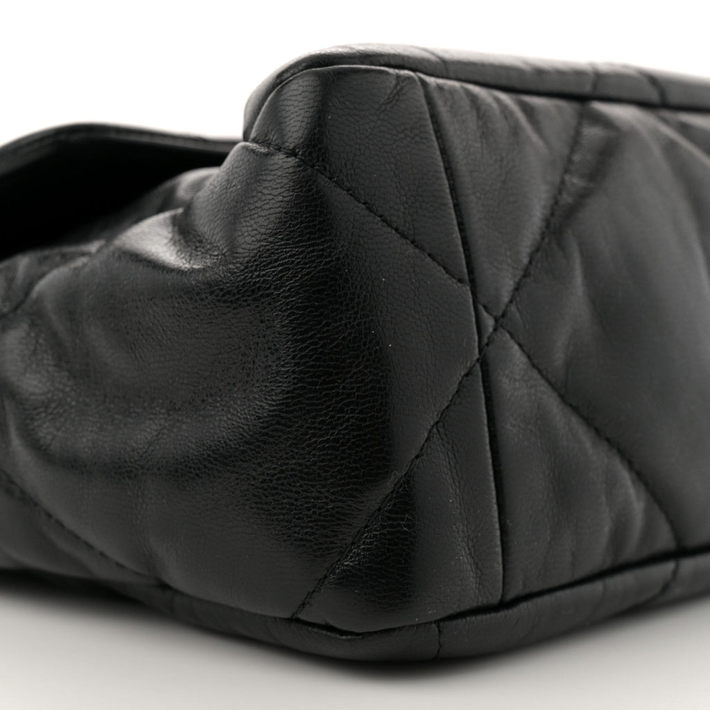 Goatskin Quilted Large Chanel 19 Flap Black