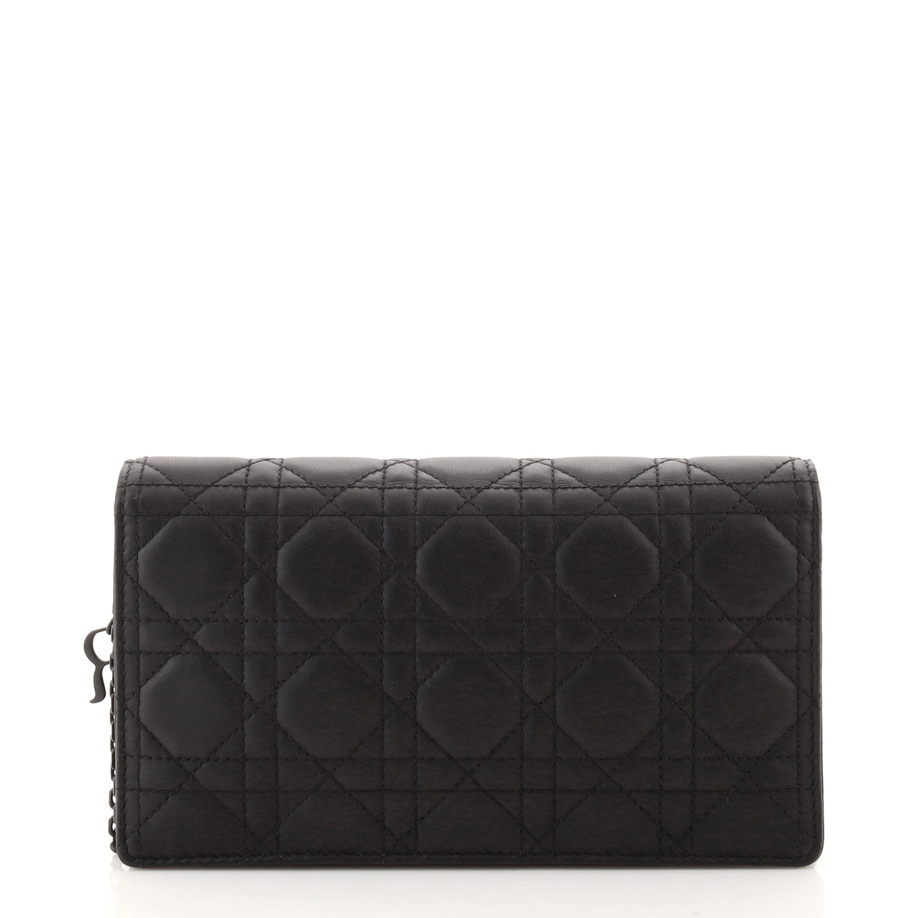 Clutch with Chain Cannage Quilt Lambskin