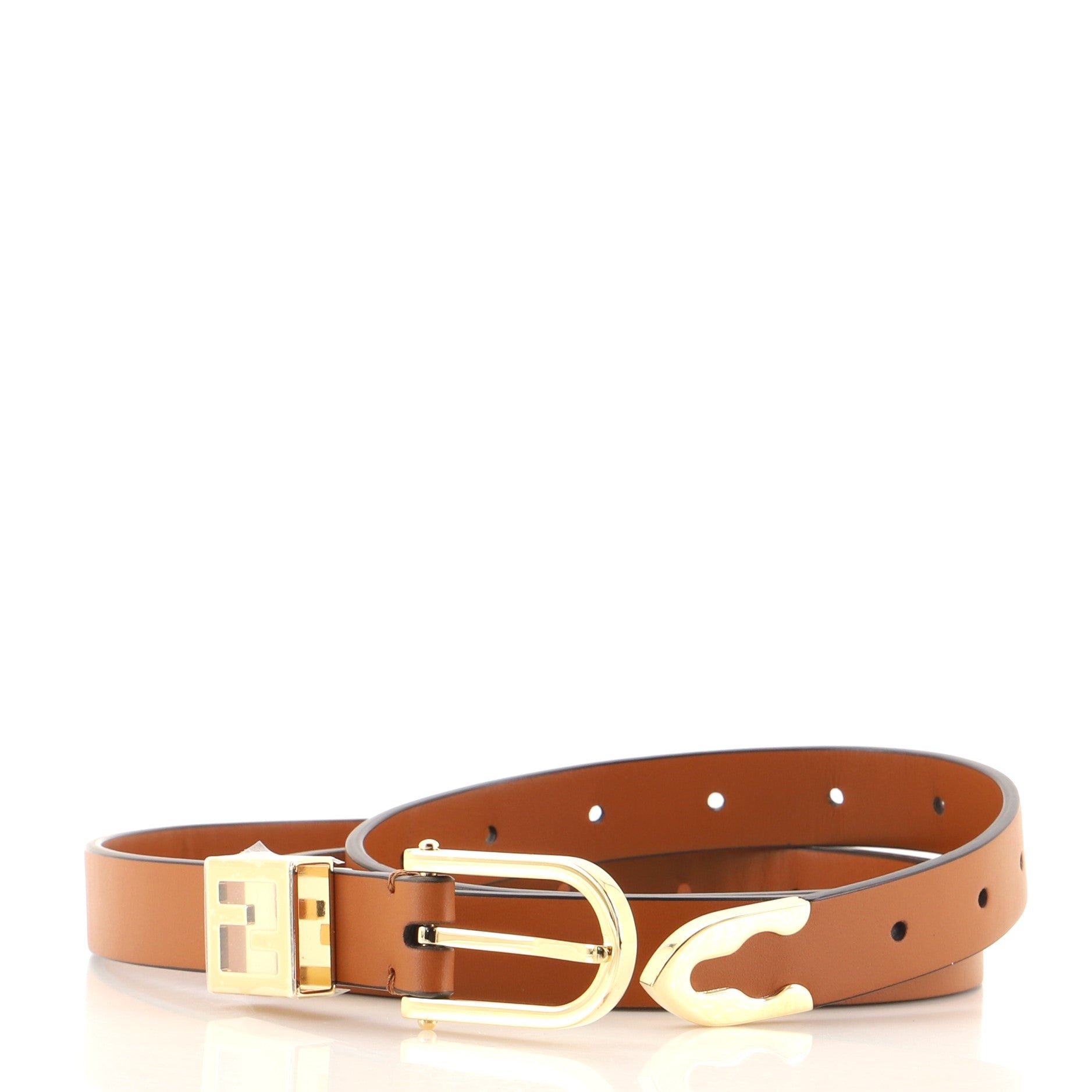 FF Loop Buckle Belt Leather Thin 120