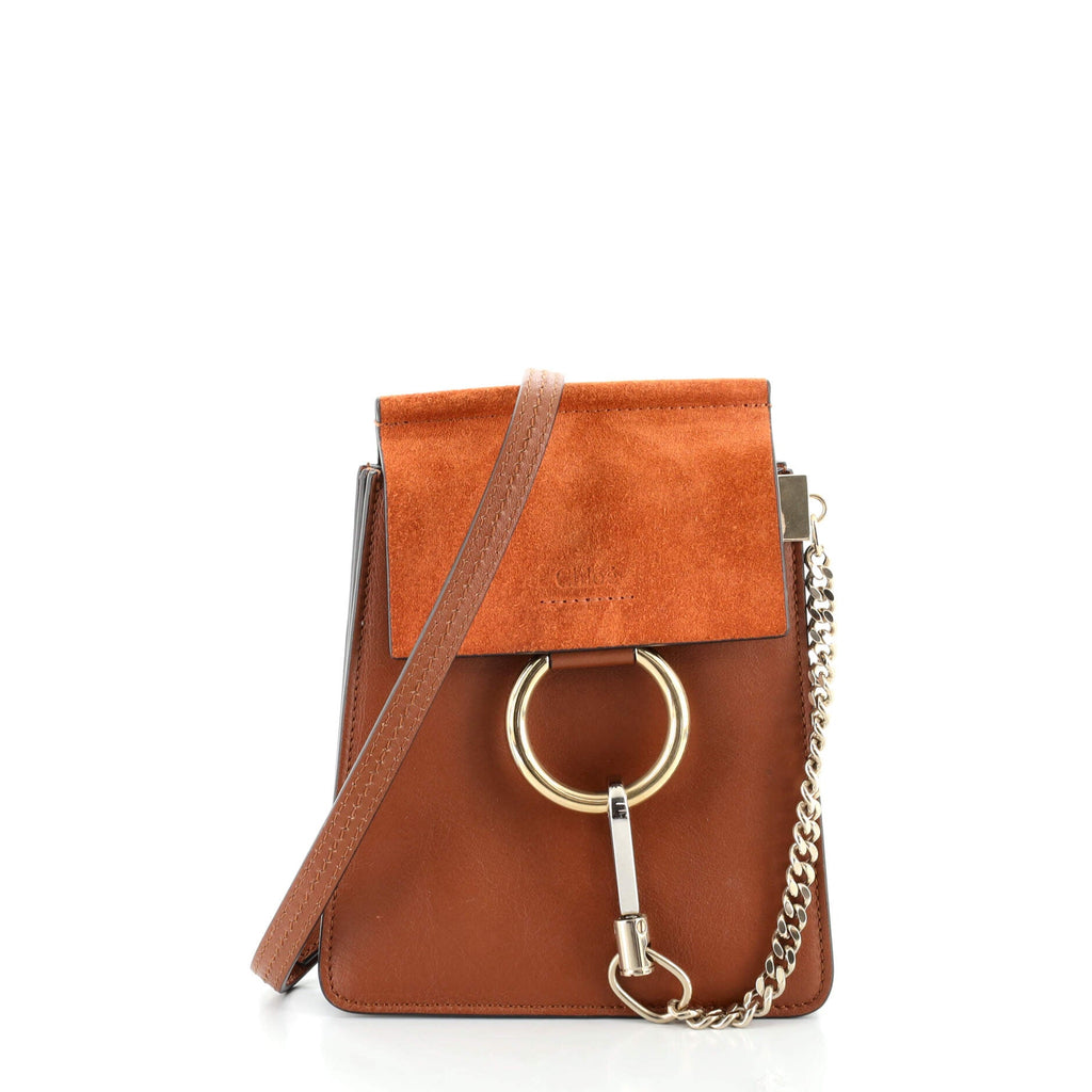 Faye Bracelet Crossbody Bag Leather and Suede Mini