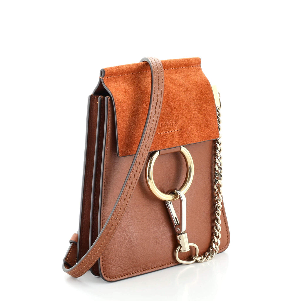 Faye Bracelet Crossbody Bag Leather and Suede Mini