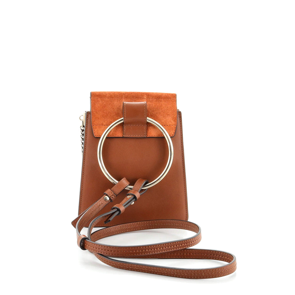 Faye Bracelet Crossbody Bag Leather and Suede Mini