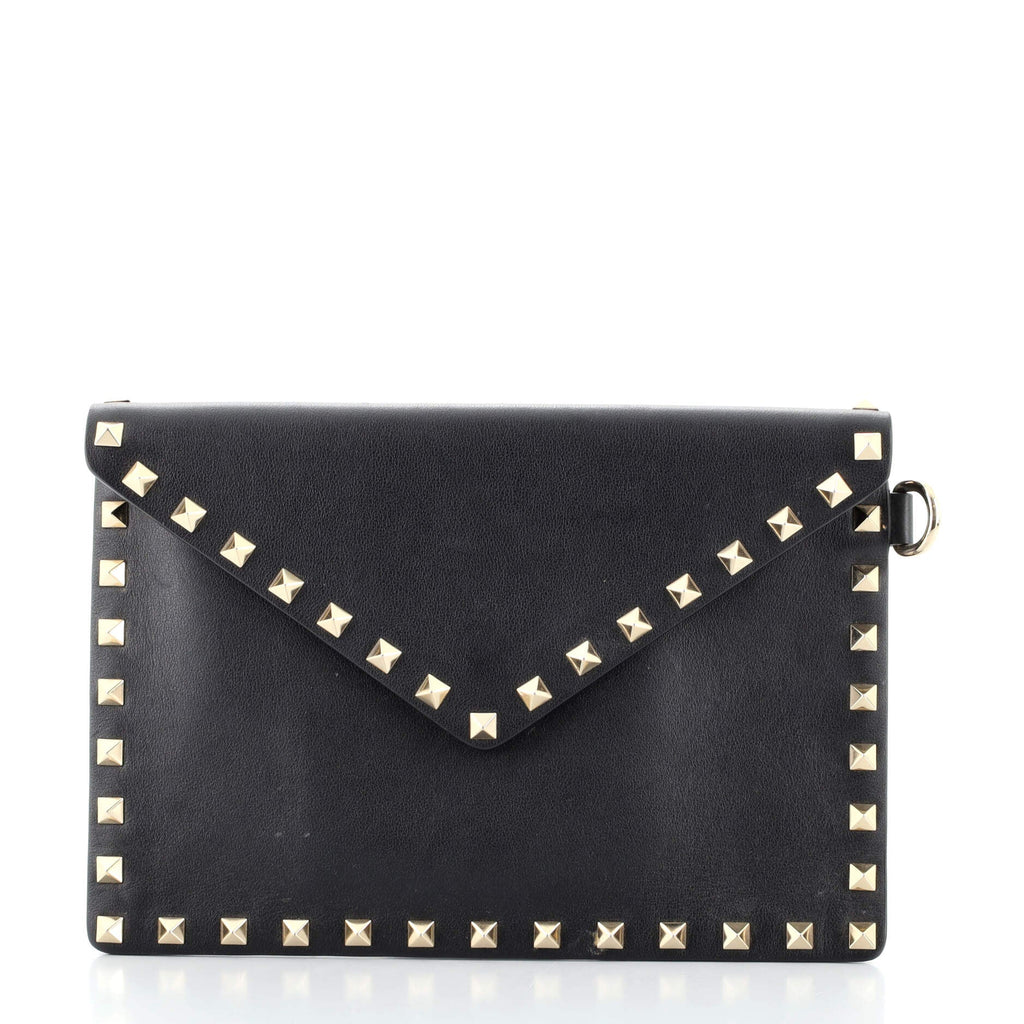 Rockstud Envelope Clutch Leather Small