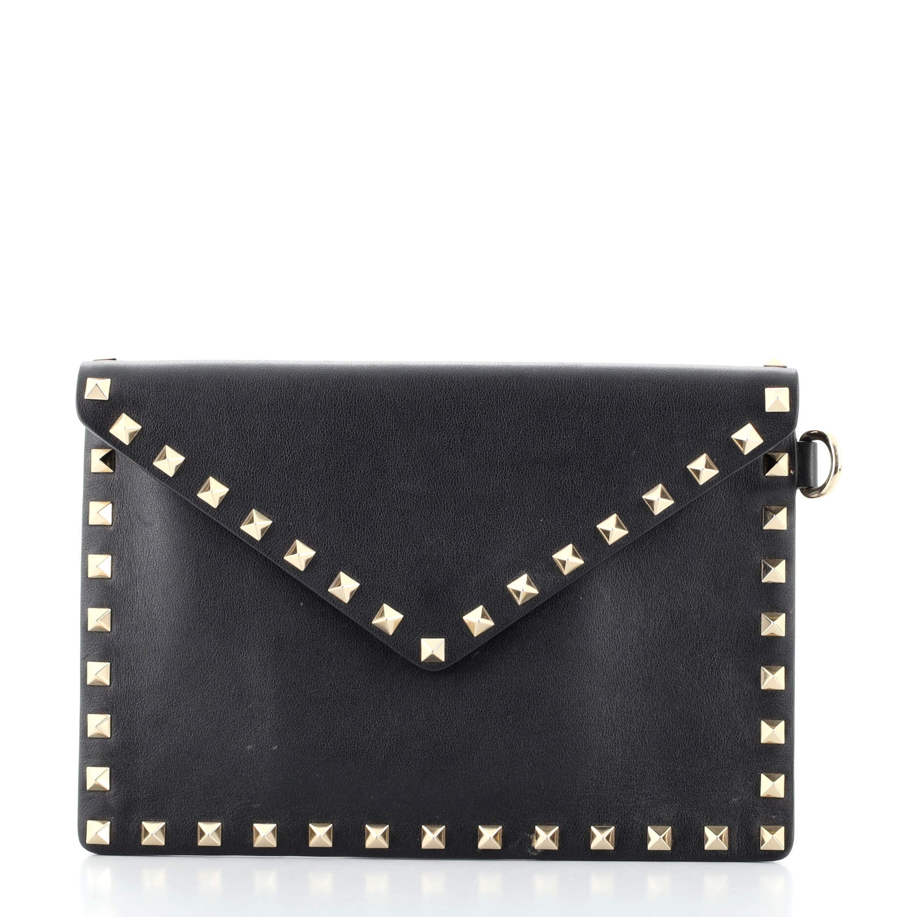 Rockstud Envelope Clutch Leather Small