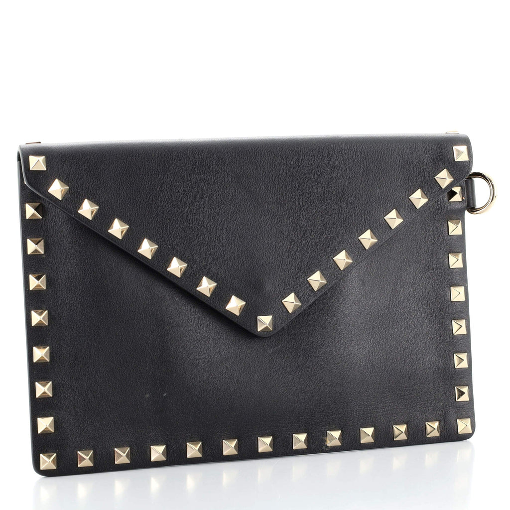Rockstud Envelope Clutch Leather Small
