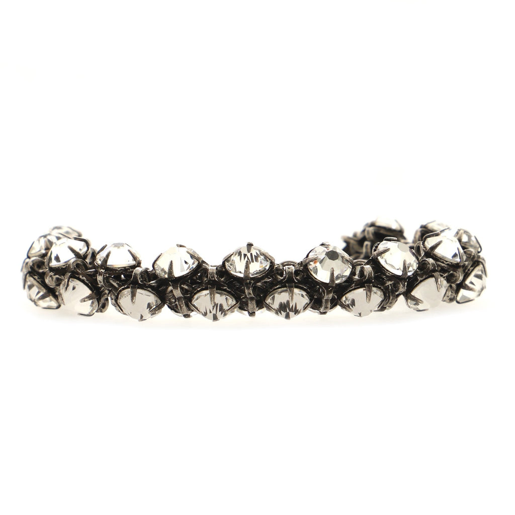 Linked Toggle Bracelet Metal with Crystals