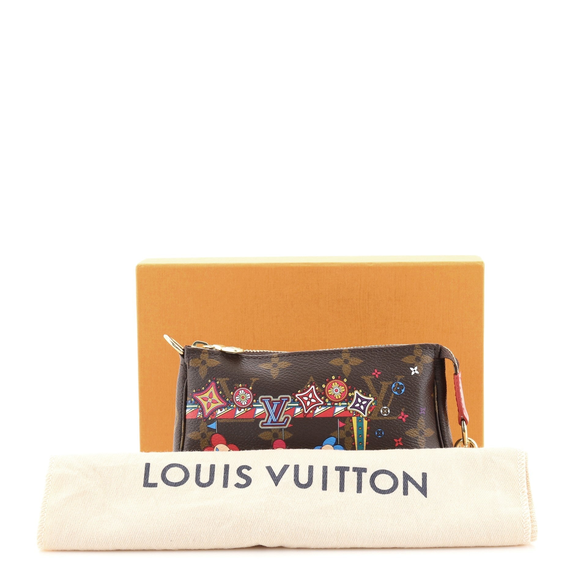 Pochette Accessoires Limited Edition Vivienne Xmas Monogram Canvas Mini