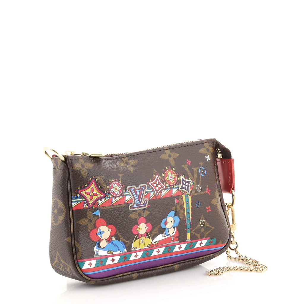 Pochette Accessoires Limited Edition Vivienne Xmas Monogram Canvas Mini