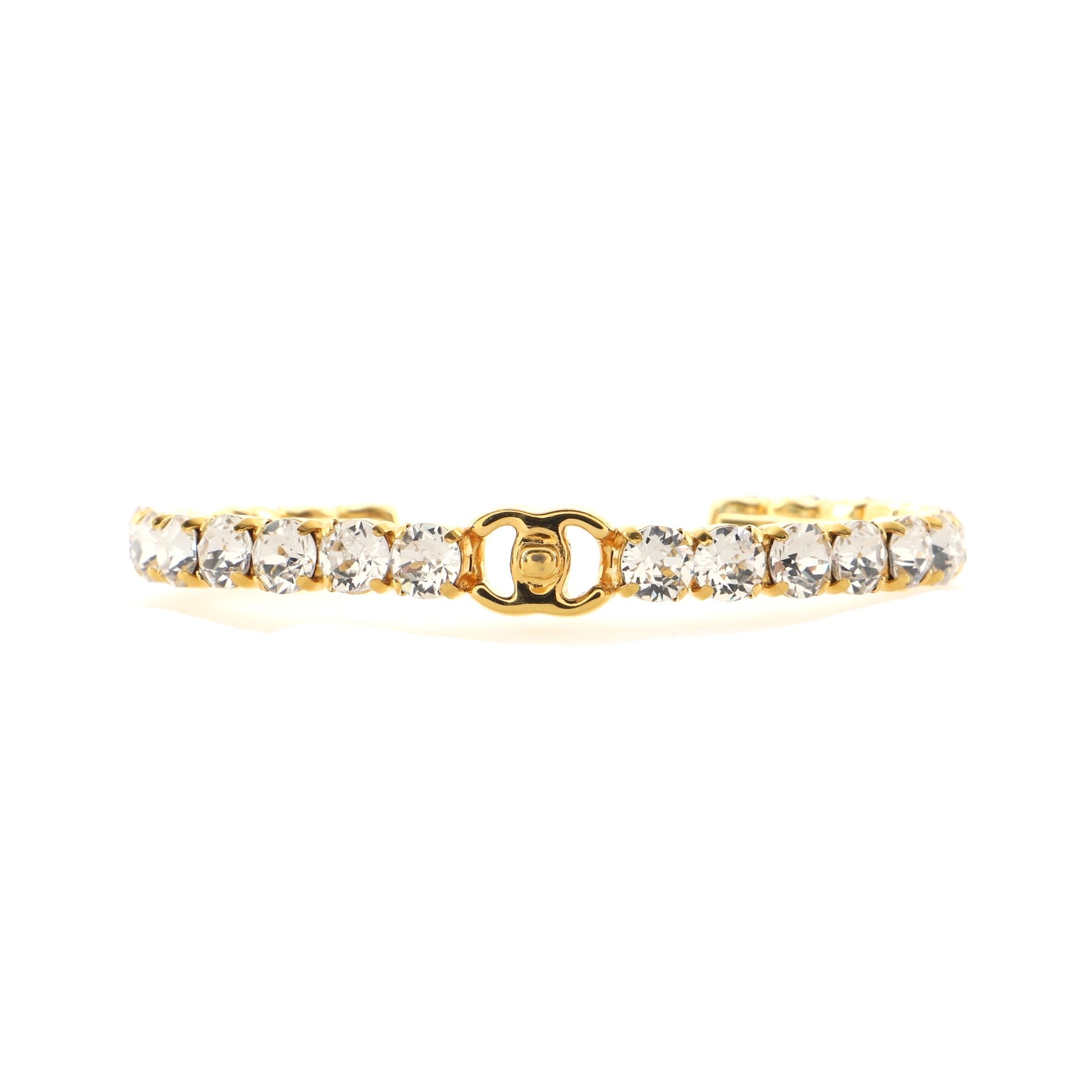 CC Cuff Bracelet Metal with Crystals
