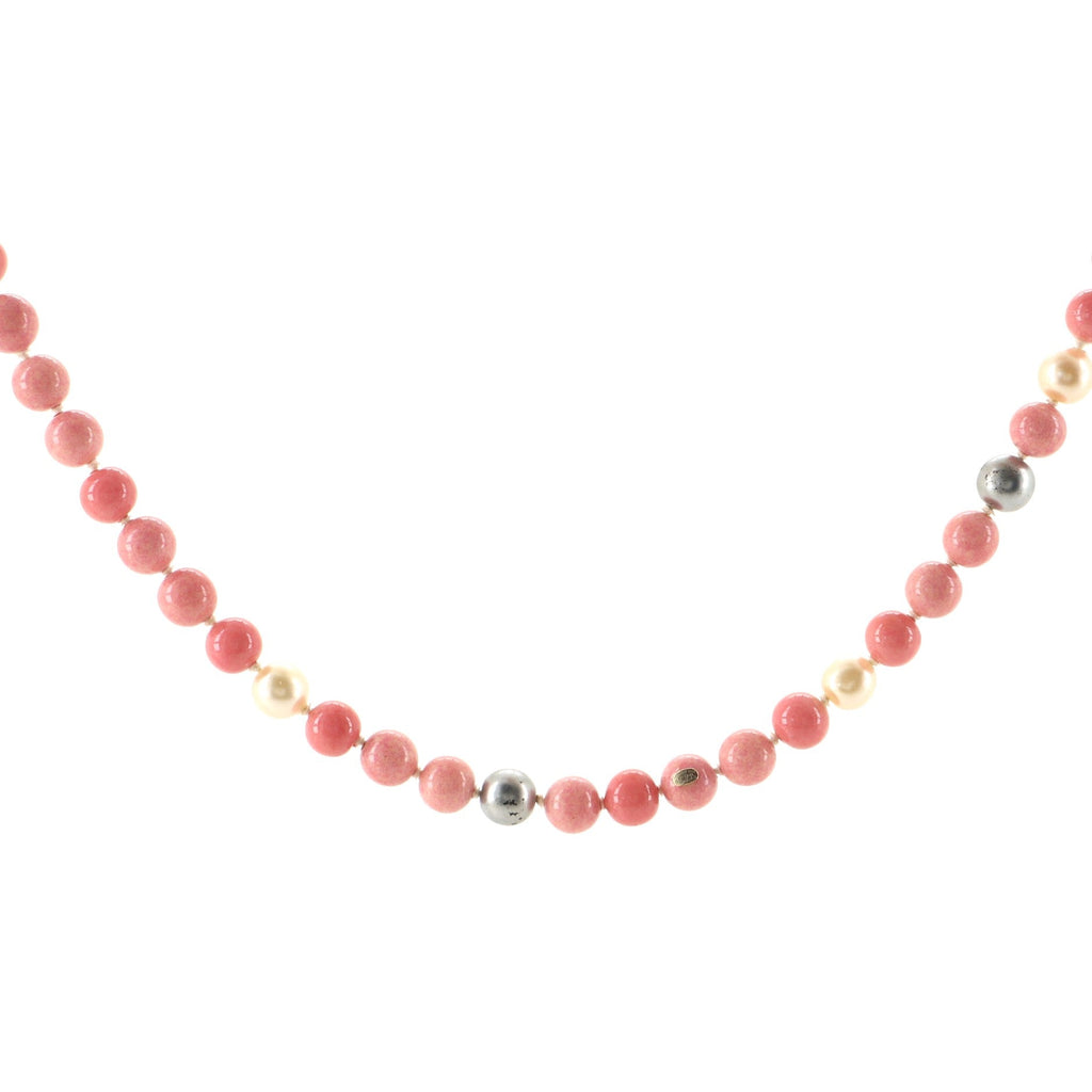 CC Ribbon Necklace Velvet and Beads