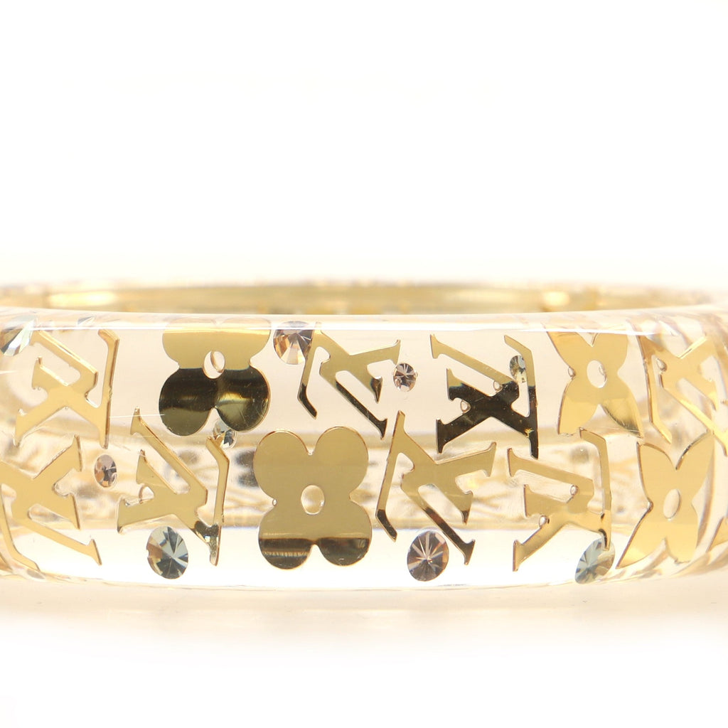 Inclusion Bangle Bracelet Resin with Crystals GM