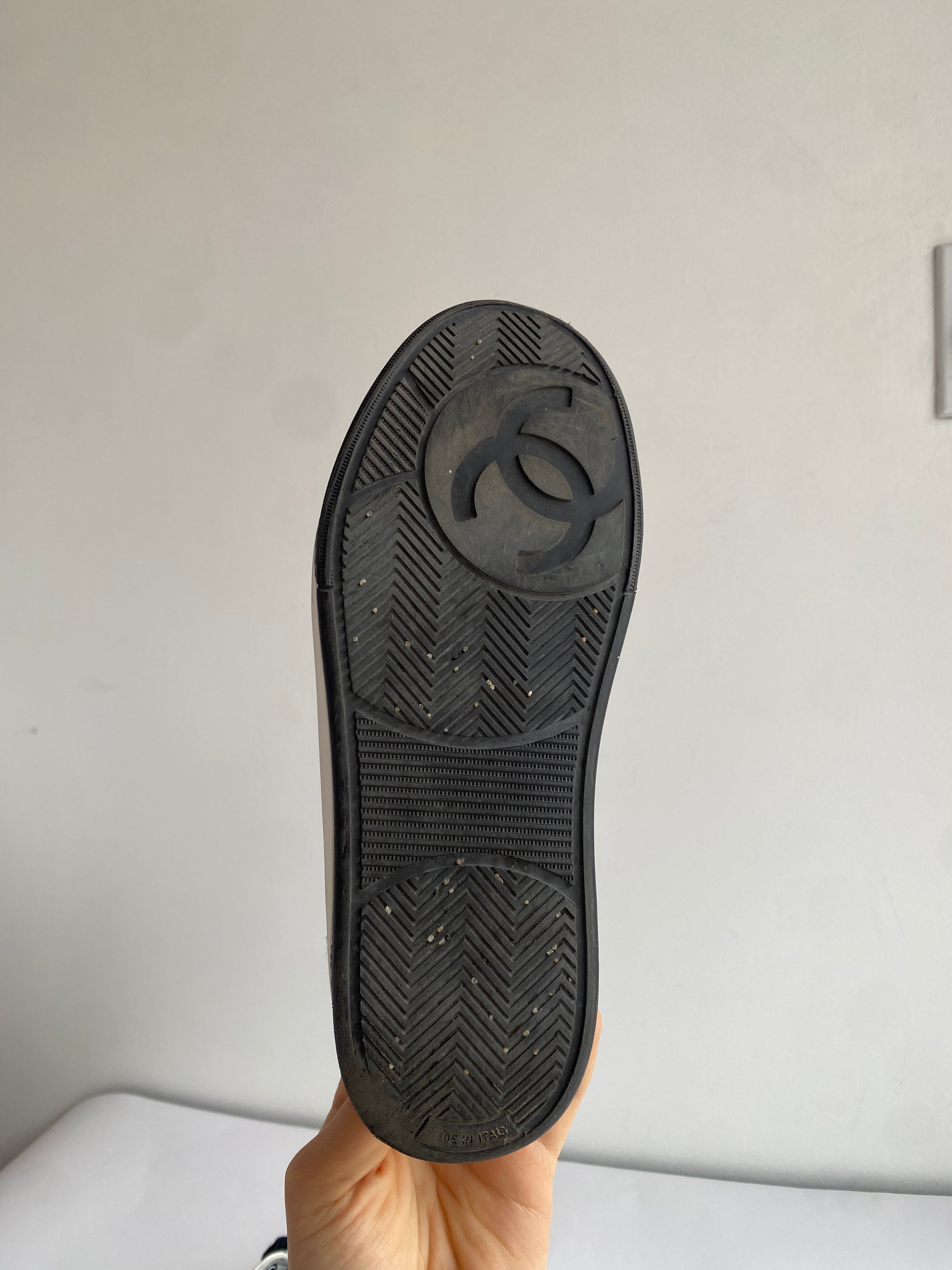 Chanel White Logo Sneaker - 35.5