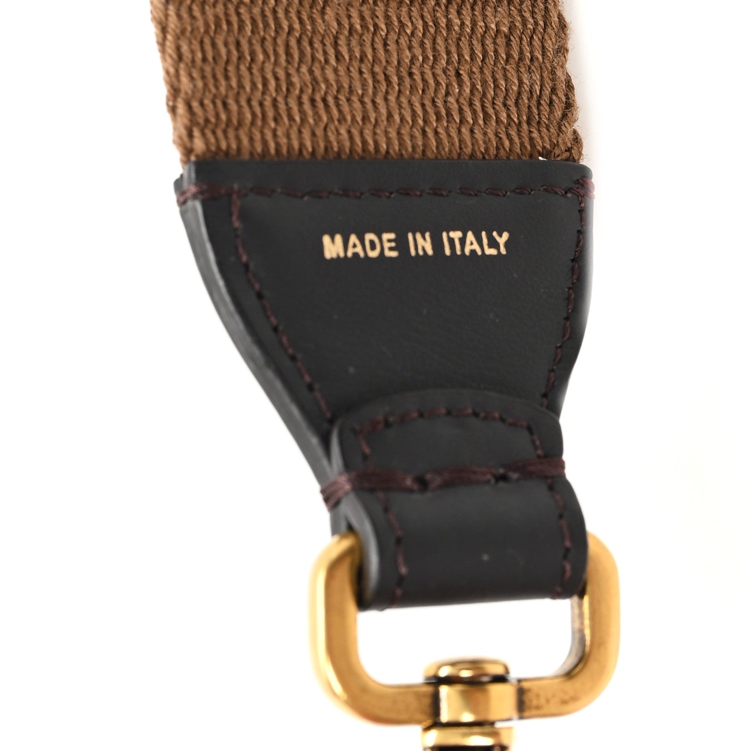 Ribbon Vitello Century FF 1974 Flat Studded Strap You Fango Marrone Ebano