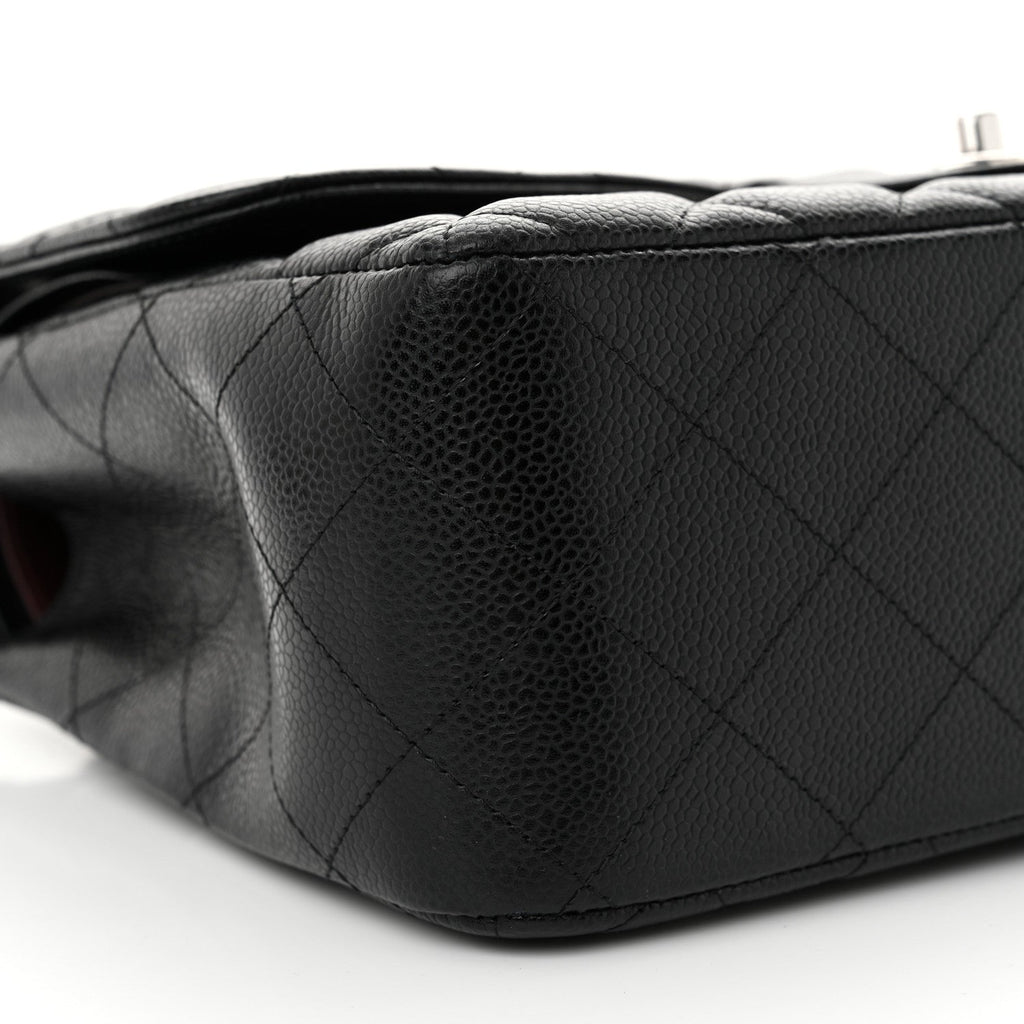 Caviar Quilted Jumbo Double Flap Black