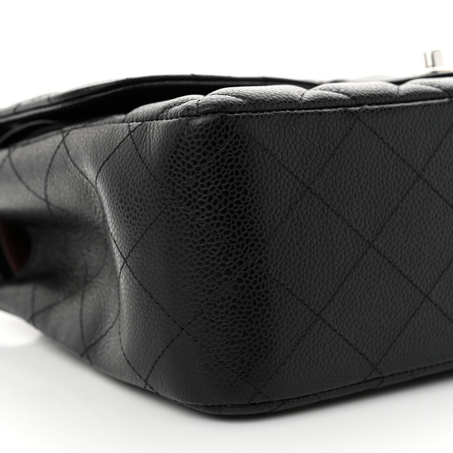 Caviar Quilted Jumbo Double Flap Black