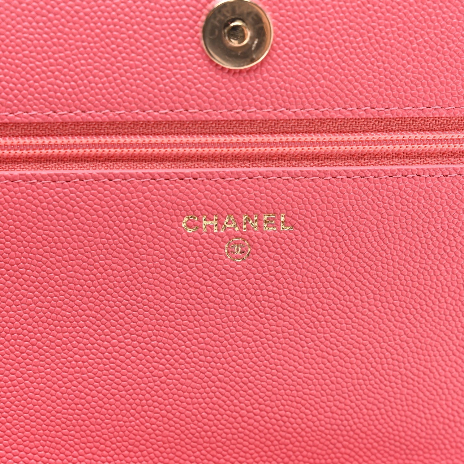 Caviar Quilted Vintage Mademoiselle Wallet On Chain WOC Dark Pink