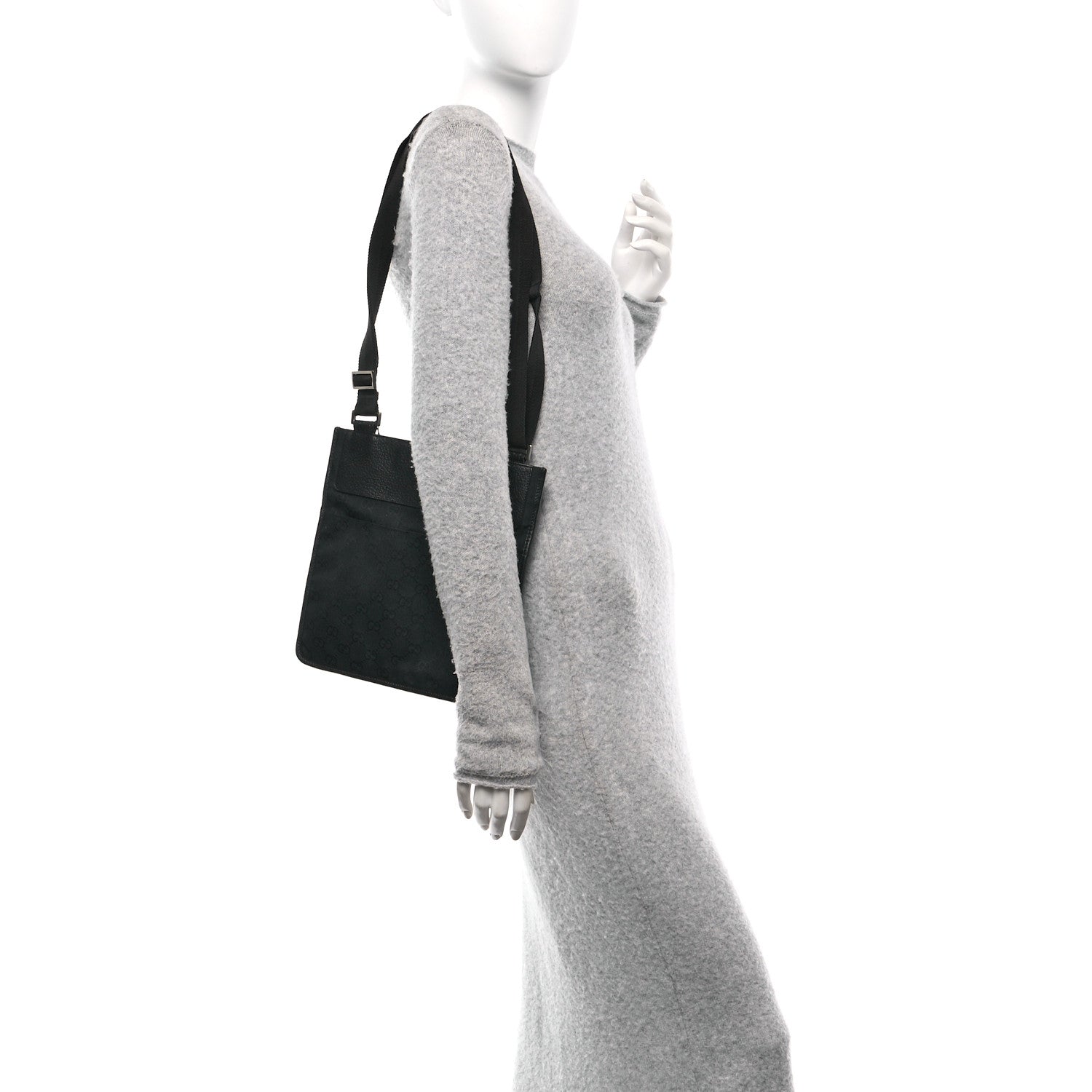 GG Monogram Messenger Crossbody Bag Black