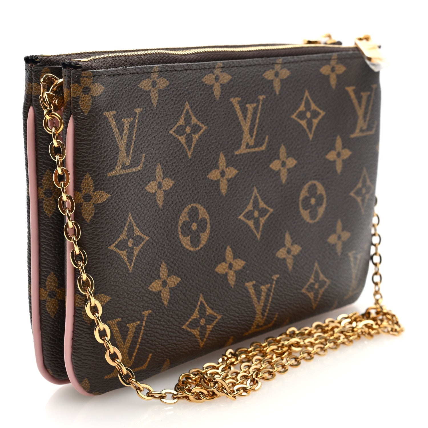 Monogram 2020 Christmas Animation Big Wheel Double Zip Pochette Rose Ballerine