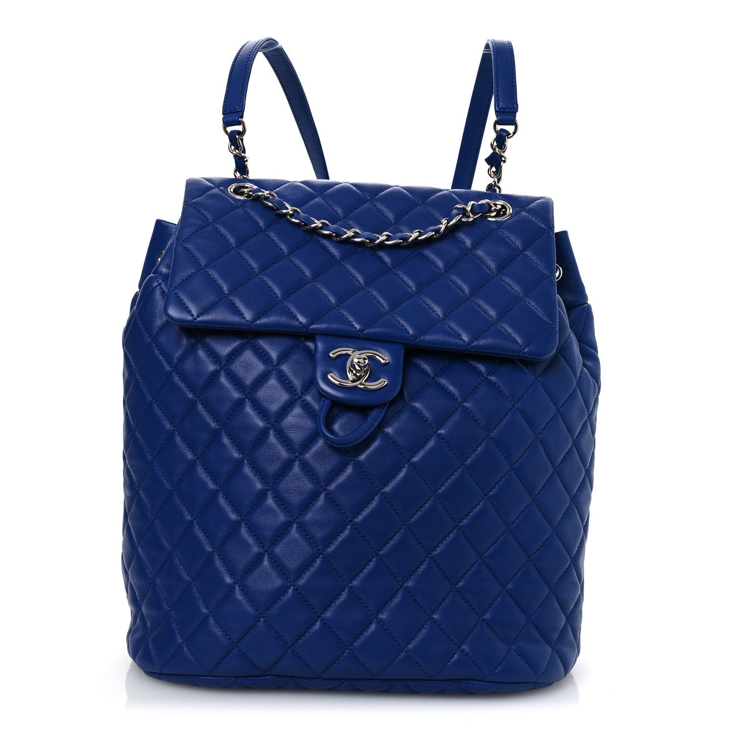 Lambskin Quilted Large Urban Spirit Backpack Blue