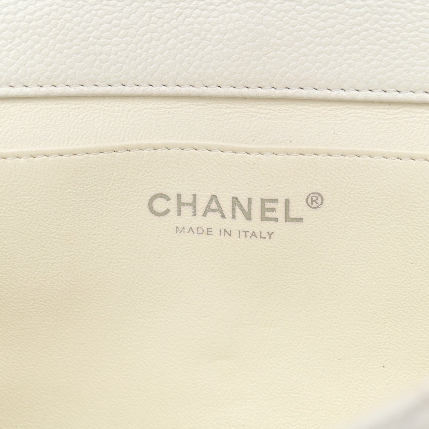 Pearly Caviar Quilted Clutch With Chain Flap Dark White