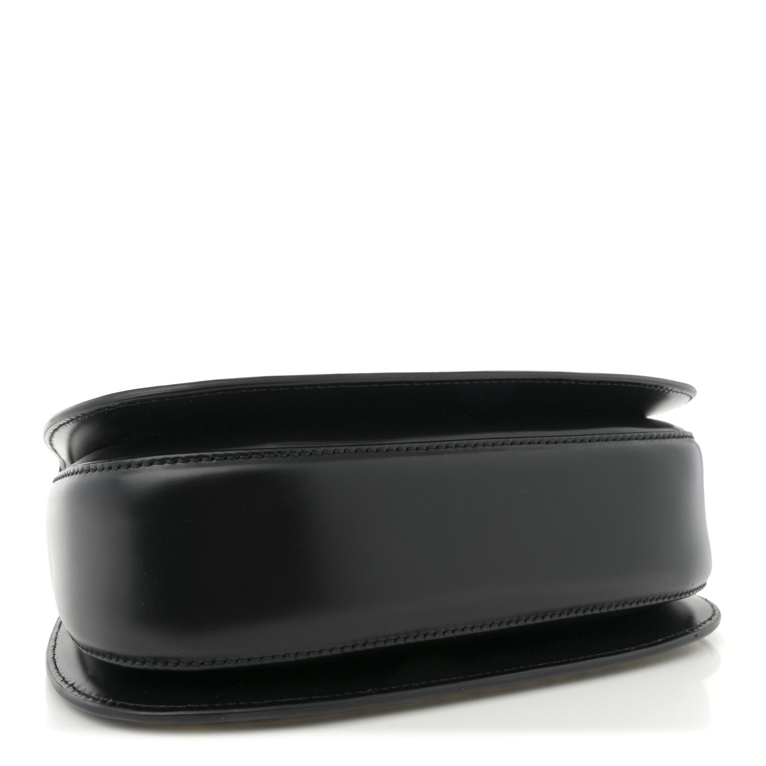 Calfskin Frame Print Bamboo Top Handle Bag Black
