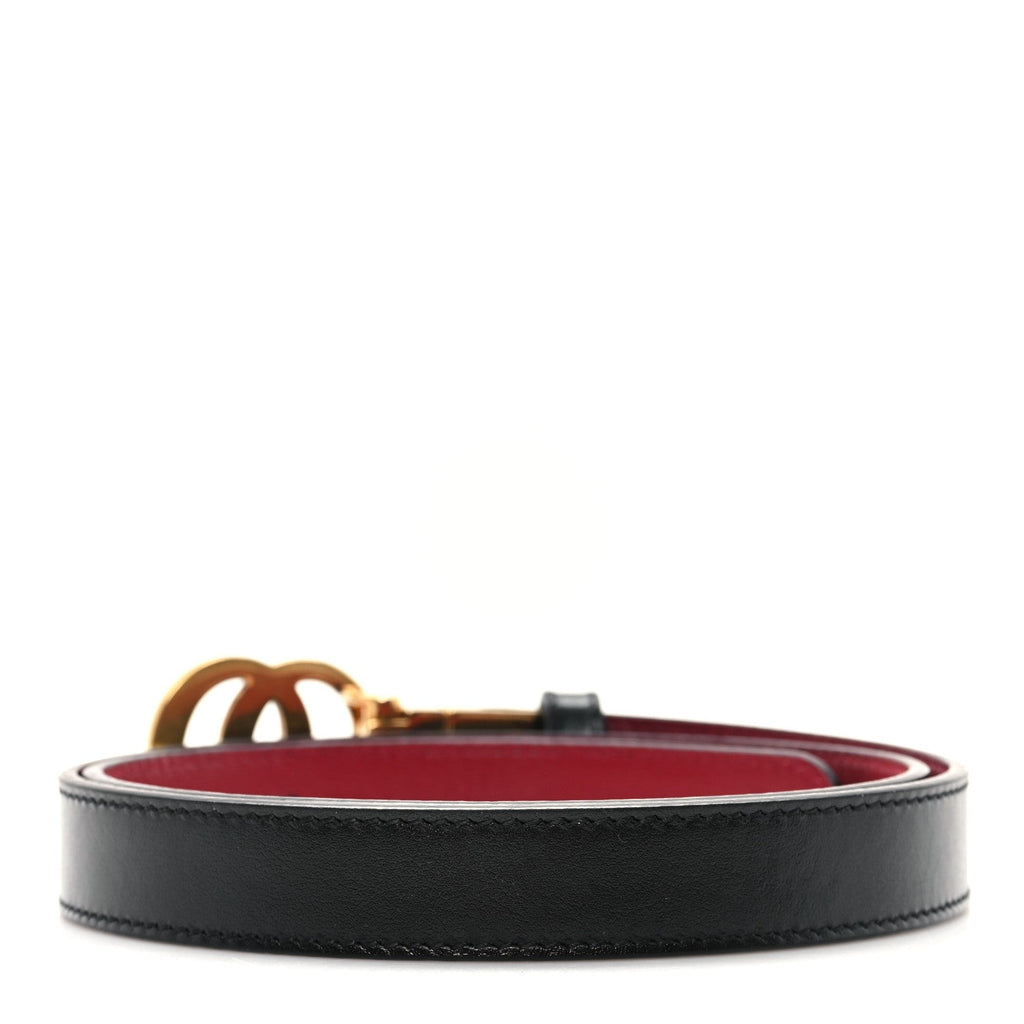 Plutone Calfskin Double G Reversible 20mm Belt 75 30 Black Red