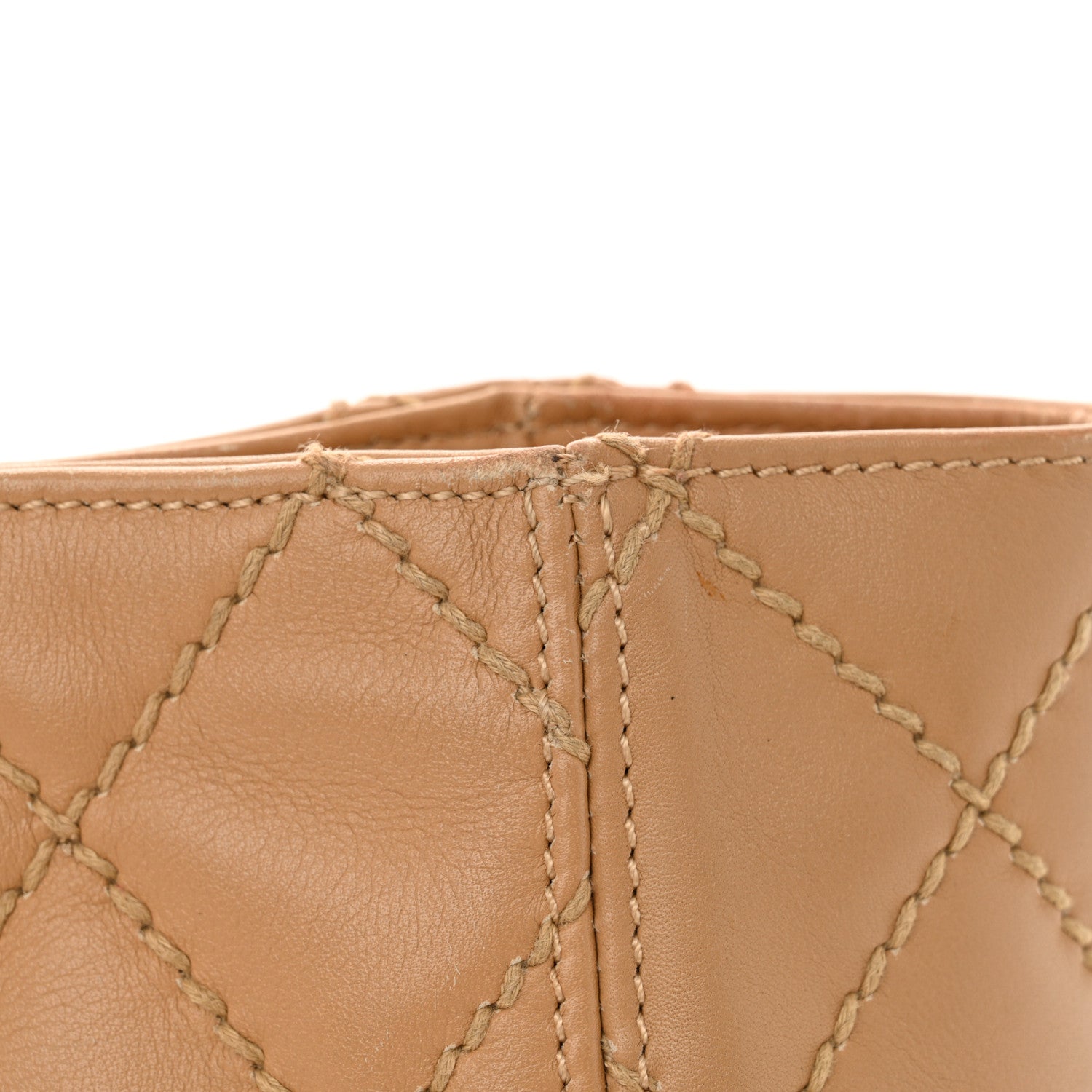 Calfskin Wild Stitch Medium Tote Beige