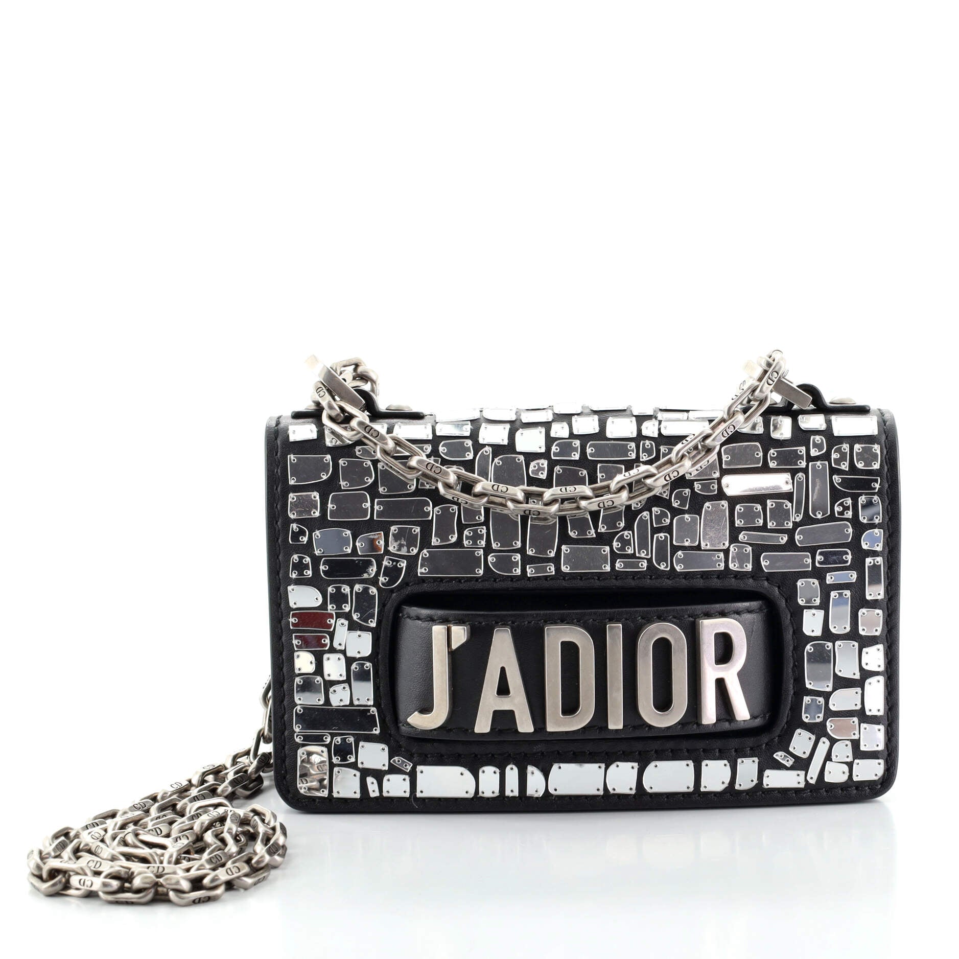 J'Adior Flap Bag Leather and Mirror Mosaic Mini