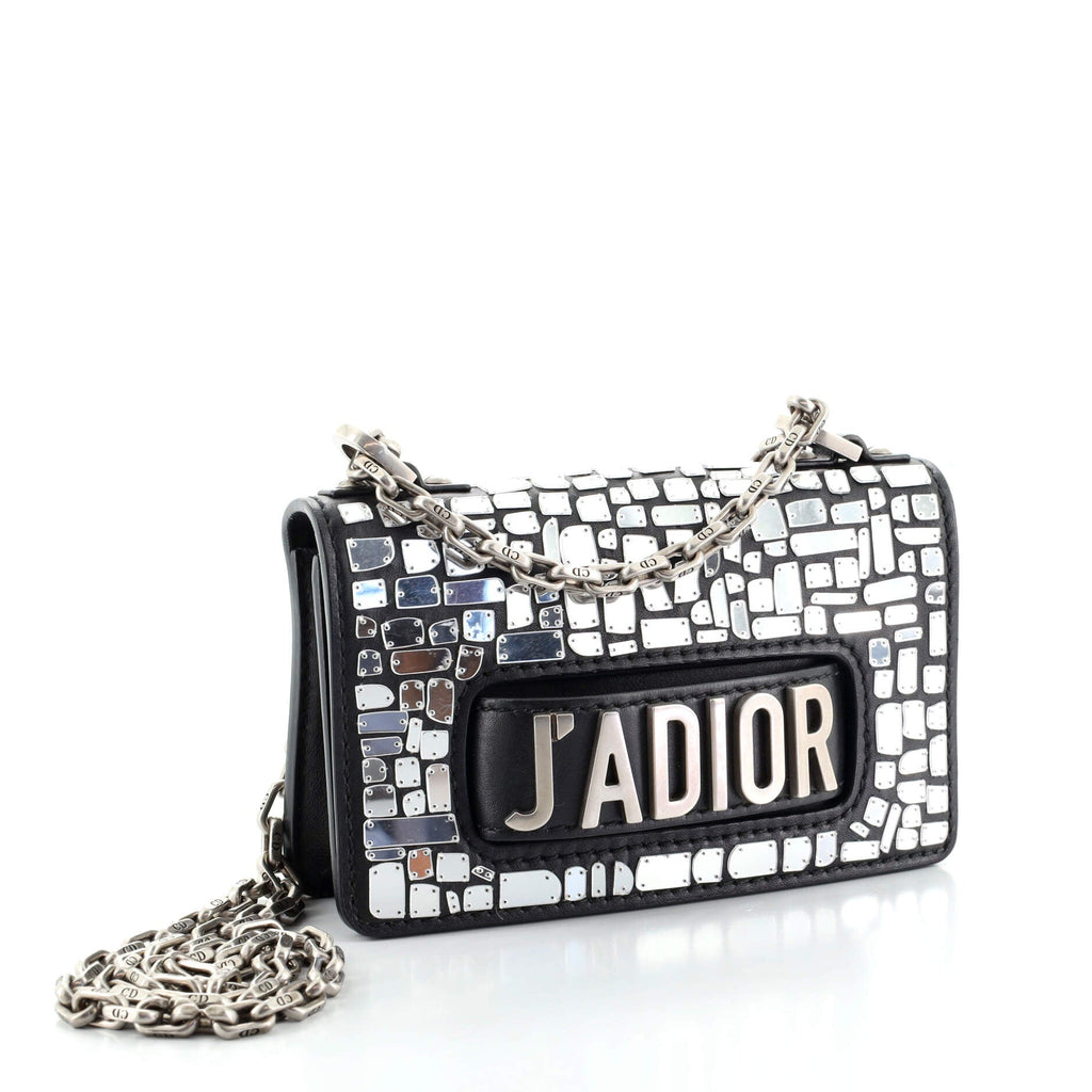 J'Adior Flap Bag Leather and Mirror Mosaic Mini