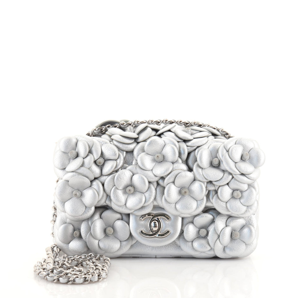 CC Camellia Flap Bag Embellished Lambskin Mini