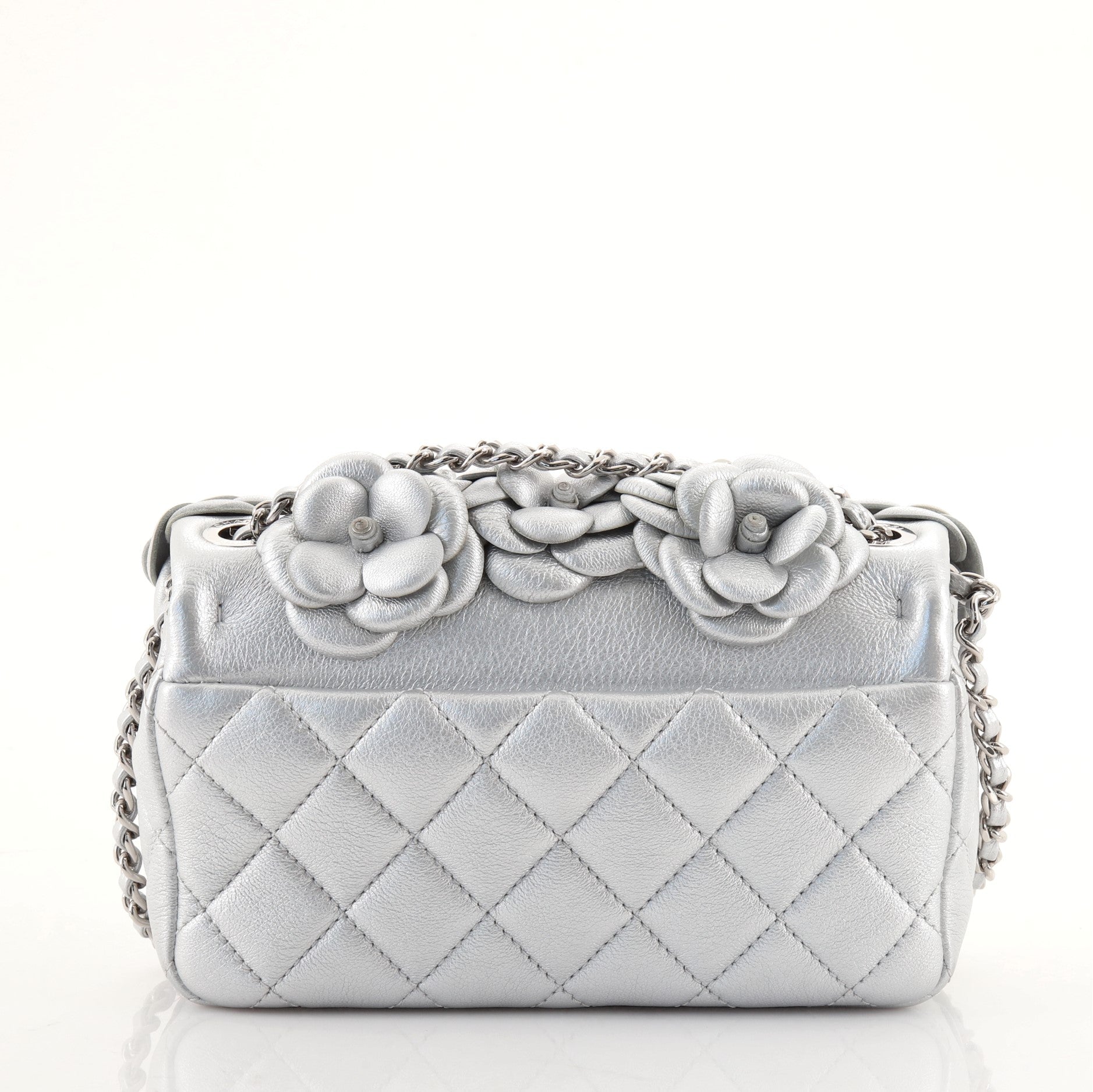 CC Camellia Flap Bag Embellished Lambskin Mini